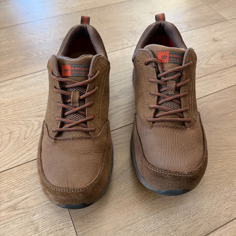 Nunn Bush Drumlin Shoes Mens 10.5 All Terrain Comfort Hiking Brown Leather READ